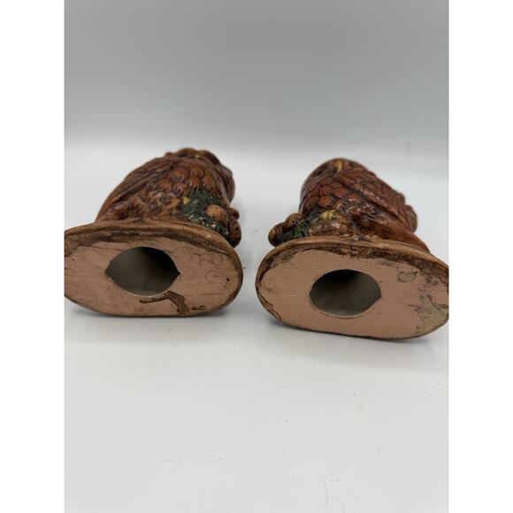 Owls Set Of 2 Vintage 6 In Each Owl On A Tree Branch See Description - Picture 6 of 8
